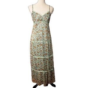 Future State S slip maxi dress‎ lace trim ditsy floral fairy cottage peasant
